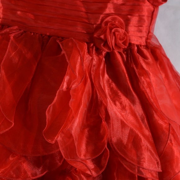 Bon Cheri SZ 6 Red Organza Girls Christmas/Part Dress - Picture 5 of 11